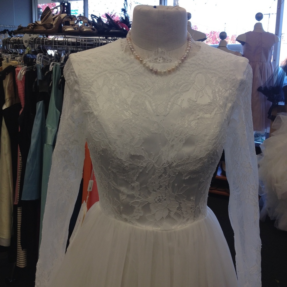 Modest White wedding gown.
